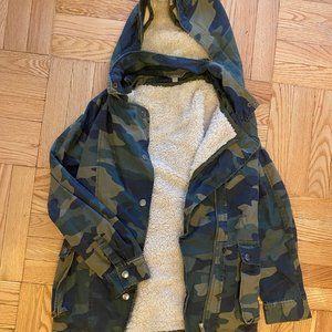 Camo Sherpa Cargo Jacket